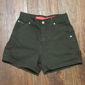 Vintage Green High-Waisted Shorts